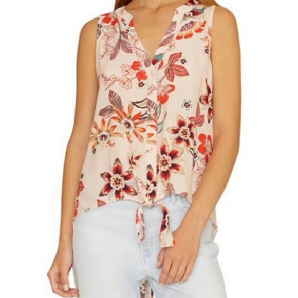 Sanctuary Tops - Sanctuary | Desert Floral Tie Front Craft Shell